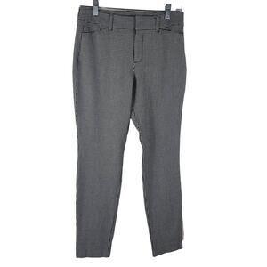 Old Navy White Black Gingham High Rise Pixie Business Casual Pants 6 Petite